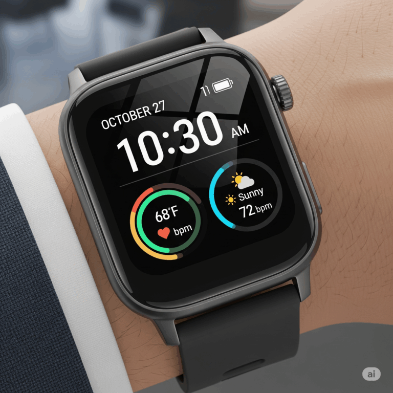 a close up of a smart watch