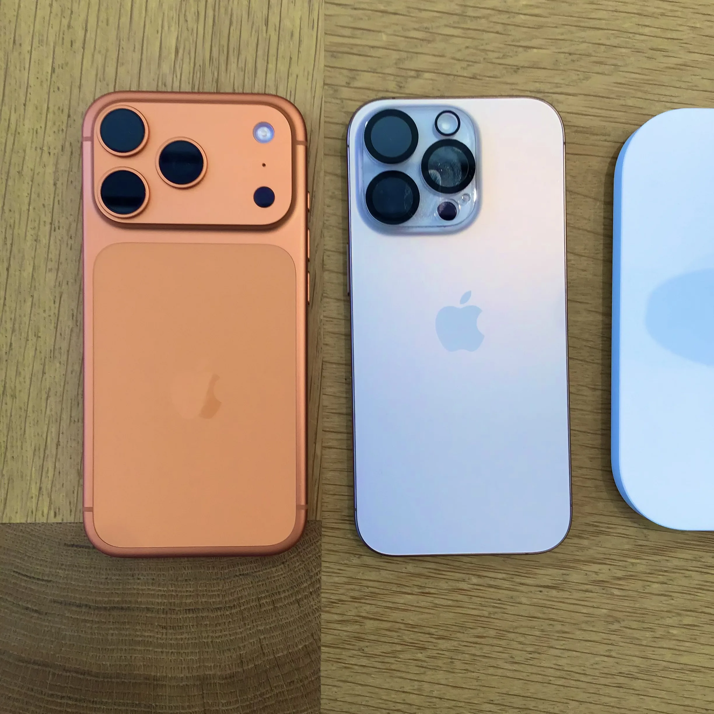 iPhone 17 ProとiPhone 16 Proのカメラ部分のデザイン比較